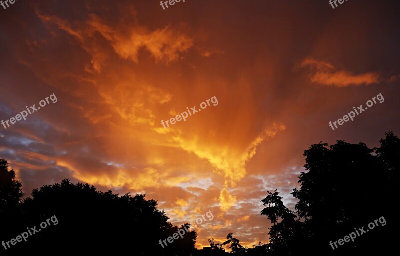 Sunrise East Sky Orange Clouds