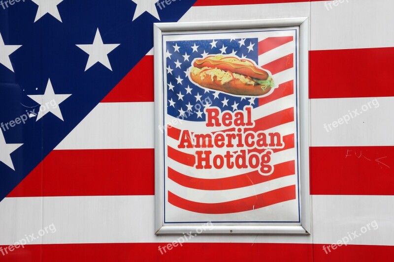 Advertising Real American Hotdog Flag America Free Photos