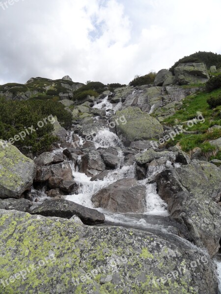 Rysy Mountain Mountains Waterfall Excursion