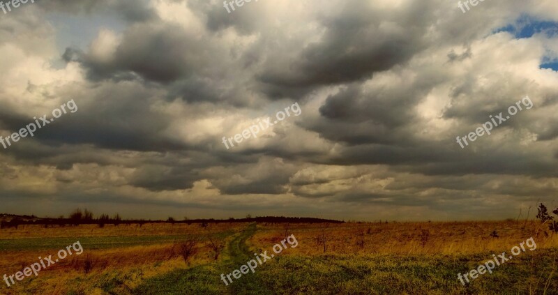 Olkusz Poland Landscape Clouds Dark