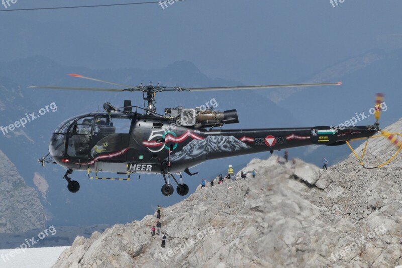 Military Helicopter Austria Dachstein-schladming Exercise Helicopter