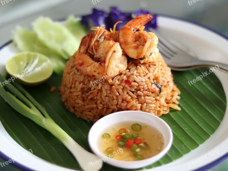 Fried Rice With Shrimp Soup Thailand Food Shrimp Seafood Thailand