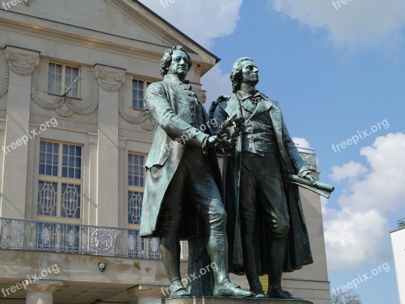 Goethe Schiller Monument Weimar Art