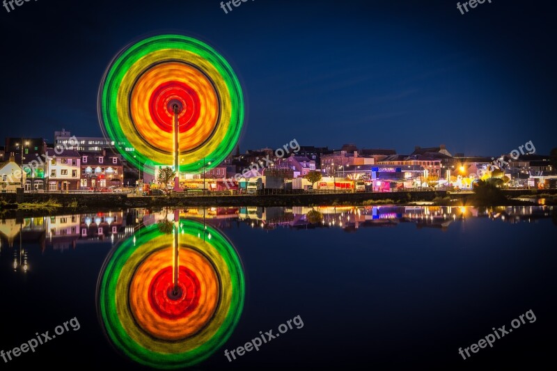 Dumfries Dumfries And Galloway Scotland Funfair Long Exposure