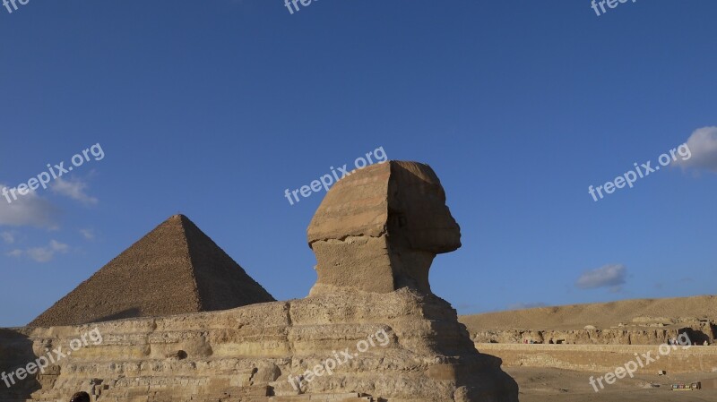 Pyramid Sphinx Egypt Pyramids Old