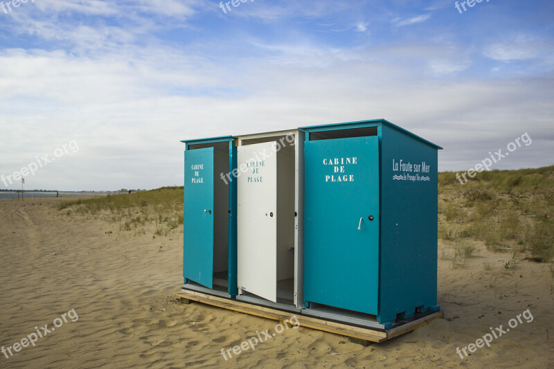 Beach Cabin Sea Sand Ocean