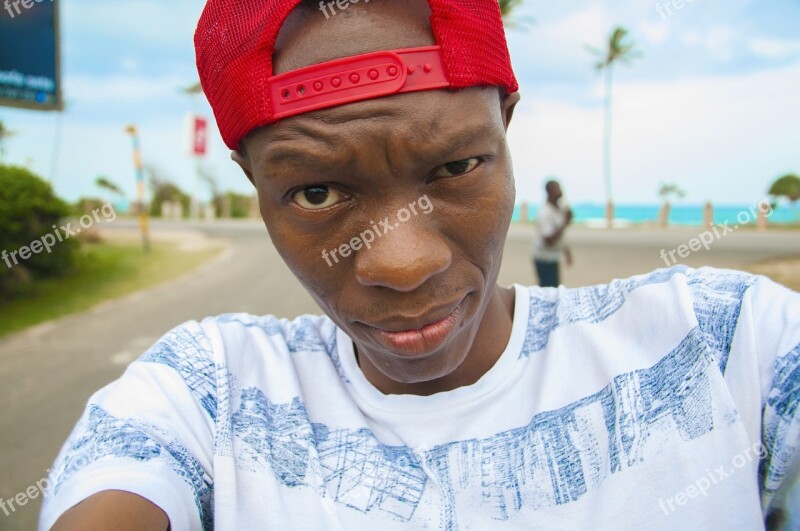 Selfie A Black Man Young Adult Young Black Adult Snapback