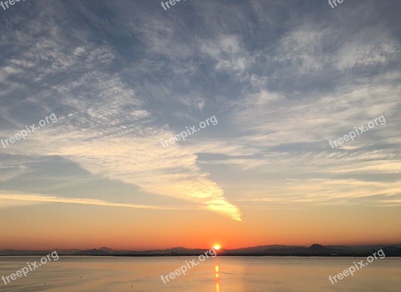 Sunrise Lake Biwa Japan Free Photos