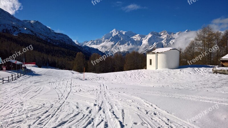 Grächen Hannigalp Winter Ski Run Snow Winter Sports