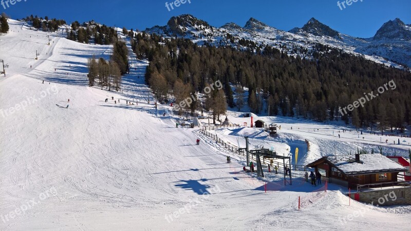 Grächen Hannigalp Winter Ski Run Snow Winter Sports