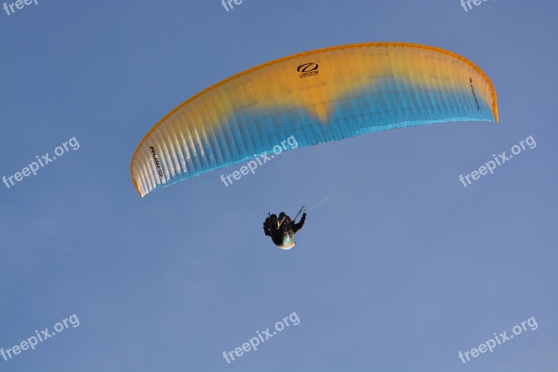 Paragliding-paraglider Wing Ozone Rush 5 Wing Sailing View From Below Aircraft