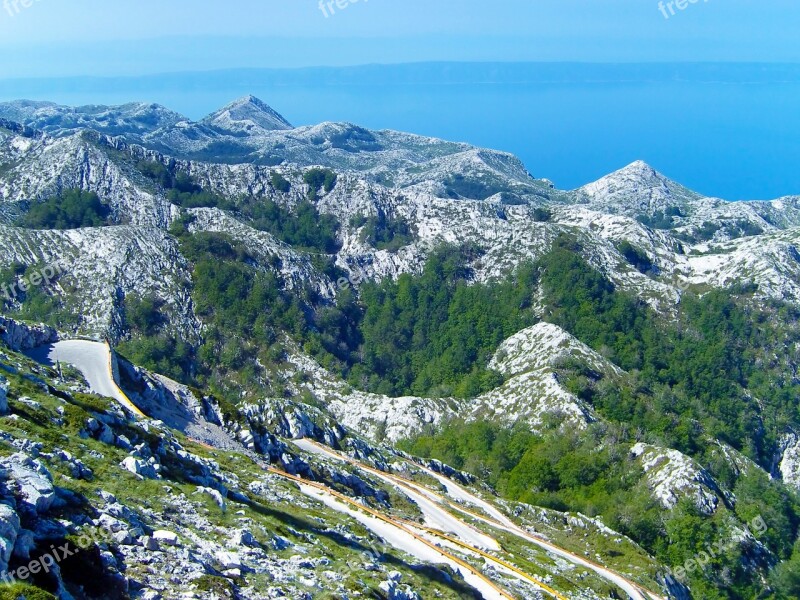 Mountains Serpentine Landscape Road Nature