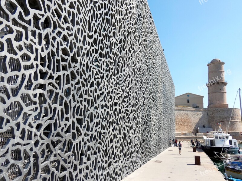 Marseille Mucem Museum Wharf Concrete