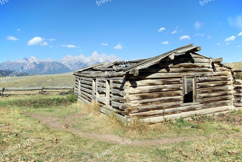 Gros Ventre Cabin Log Cabin House Mountains