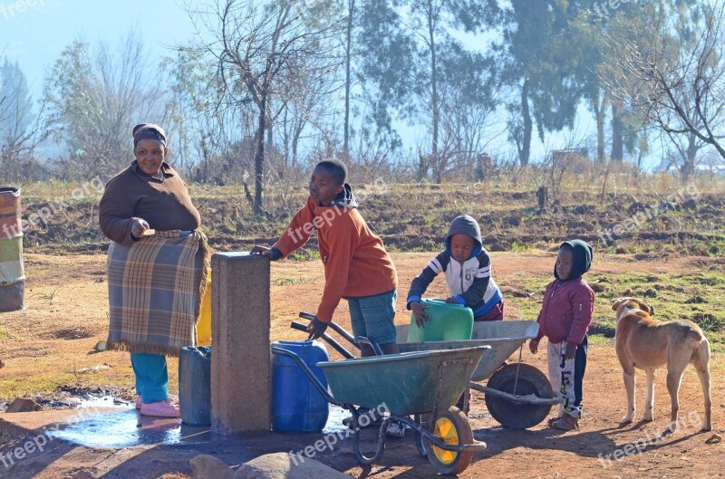 Water Africa Lesotho Group People