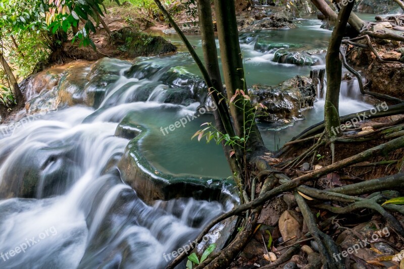 Hot Spring Waterfall Stream Outdoor Nature