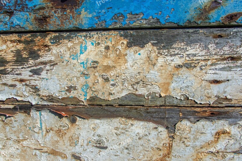 Texture Old Boat Wood Peeling Paint Surface