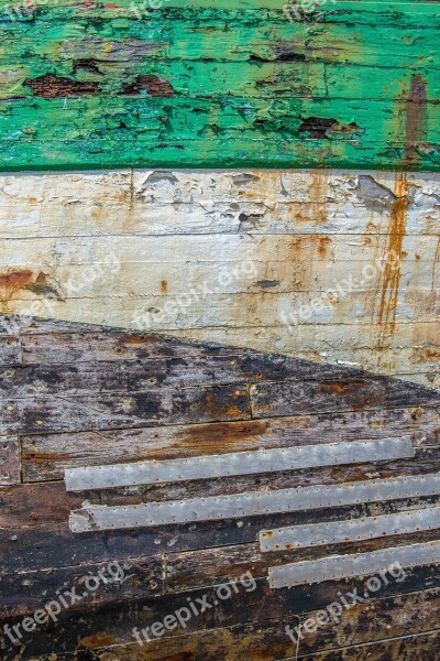 Texture Old Boat Wood Peeling Paint Surface