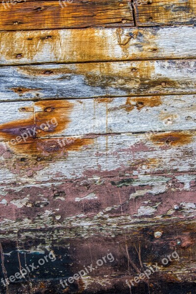 Texture Old Boat Wood Peeling Paint Surface