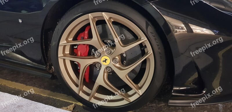 Ferrari Wheel Tire Brake Caliper Free Photos