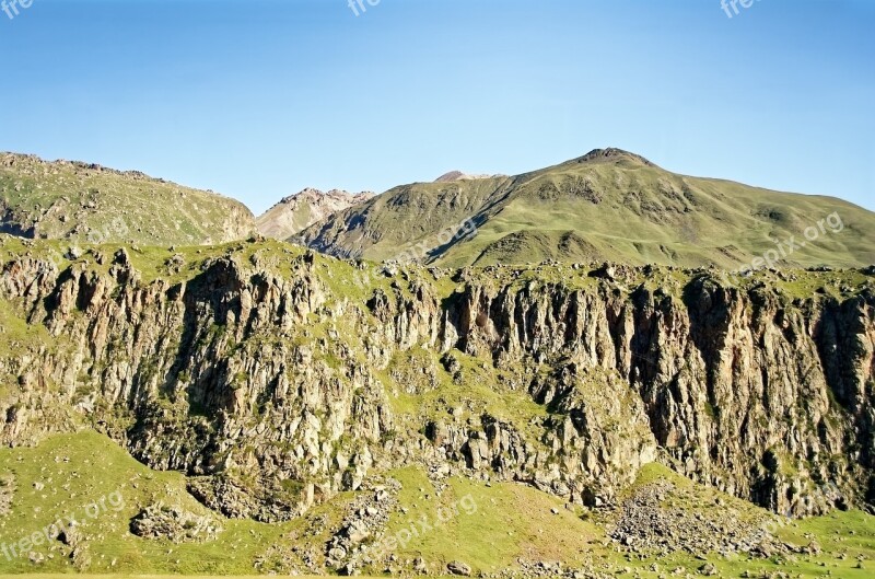 Georgia Great Caucasus Mountains Landscape Nature