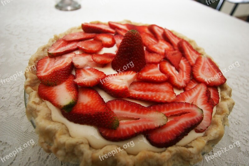 Pie Strawberries Crust Dessert Strawberry