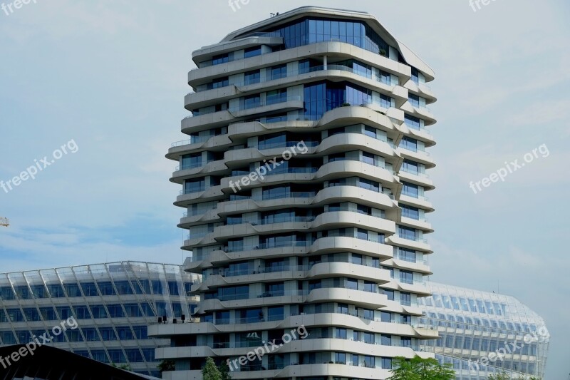 Architecture Building Modern Blue Facade