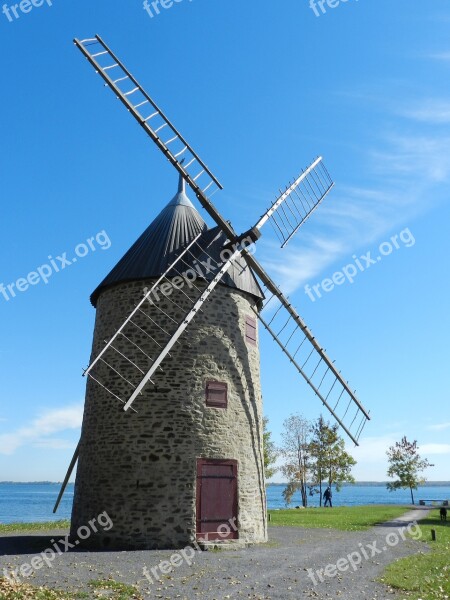 Old Mill Windmill Water Sky