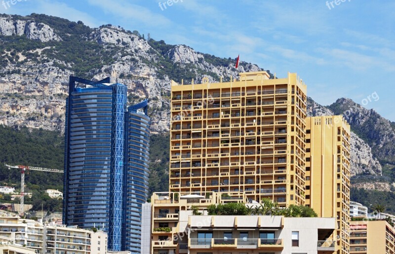 Monaco Houses Architecture Mountains Summer