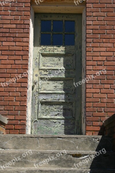 Door Bricks Entrance Wooden Old