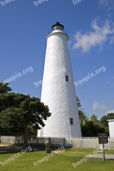 Lighthouse Okracoke Outer Banks North Carolina Landmark