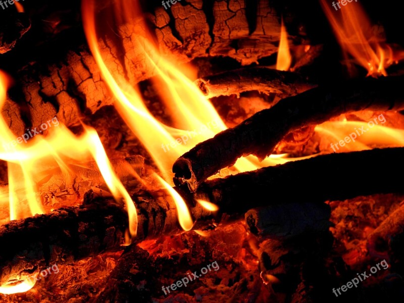 Fire Fireplace Flame Bonfire Burn