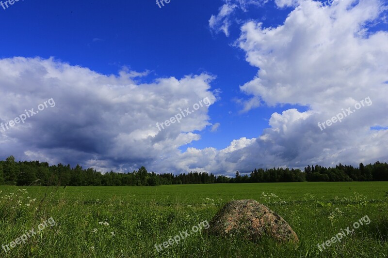 Landscape Village Russian Remote Places Russia Leningrad Region