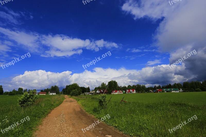 Village Russia Beauty Sky Landscape