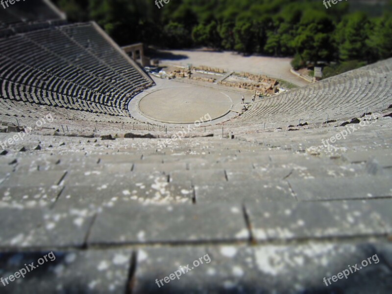 Sanctuary Asclepius Greece Background Miniature Epidaurus