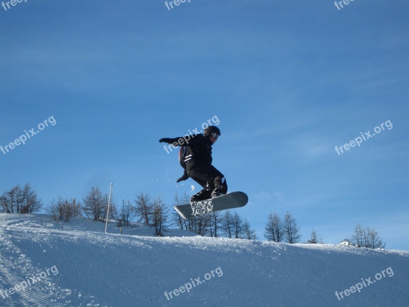 Snowboard Jump Snow Tower Free Ride