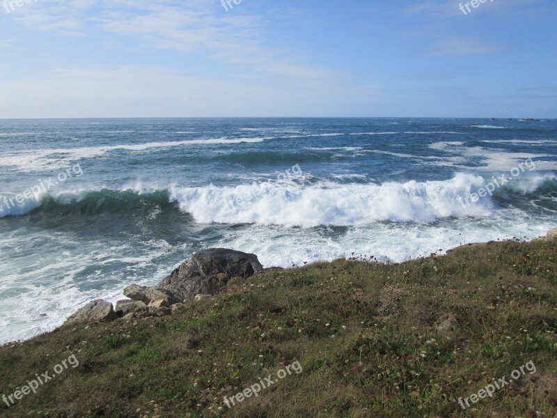 Sea Side Wild Coast Ocean Brittany