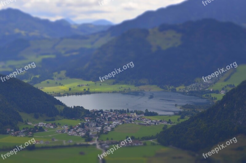 Tilt Shift Valley Lake Water Nature