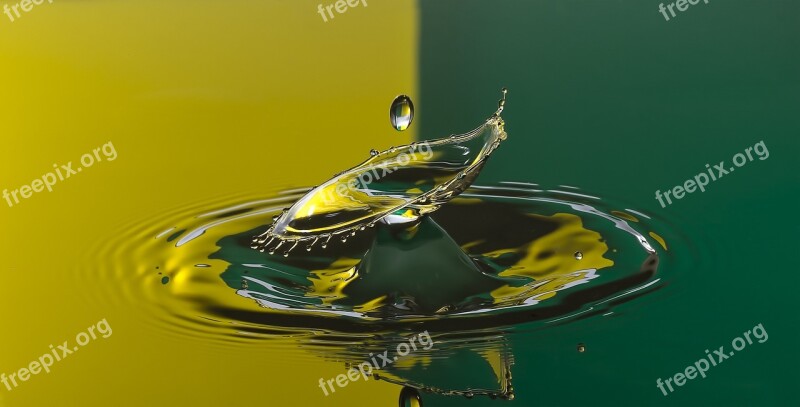 Water Drop Drop Yellow Green Water Drops