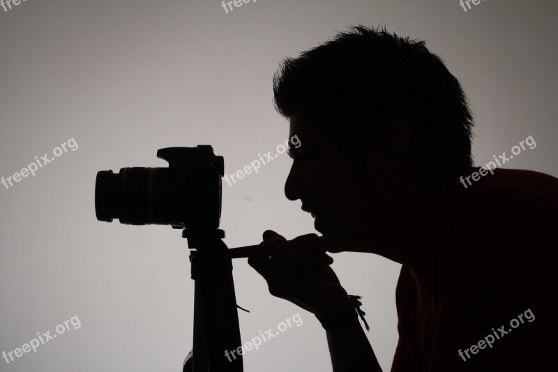 Camera Photographer Againt Light Silhouette Person