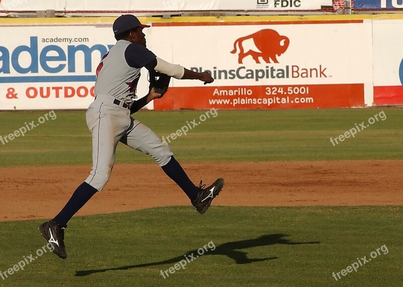 Baseball Baseball Player Infield Throwing Shadow