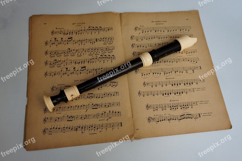 Sheet Music Recorder Music Musical Instrument Flute