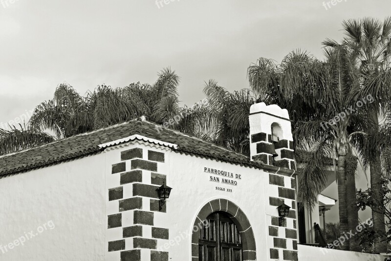 Church Bell Spain Architecture Palm Trees