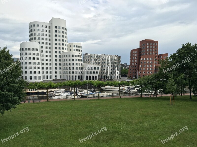 Düsseldorf Media Harbour Harbour Area Architecture Building