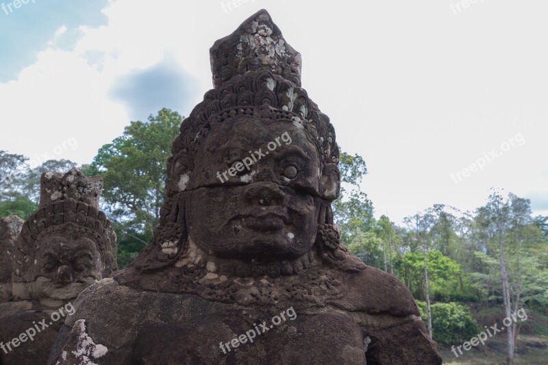 Cambodia Angkor Angkor Wat Sculpture Temple Complex