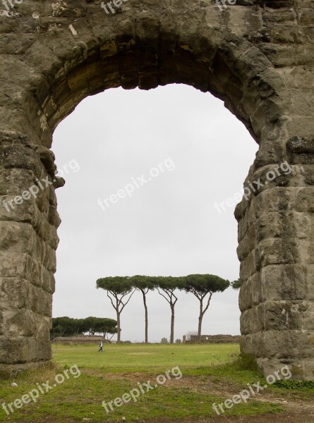 Roman Aqueduct Europe Italy Arch