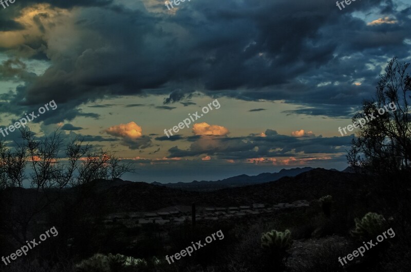 Sunset Clouds Outdoor Sunset Landscape Free Photos