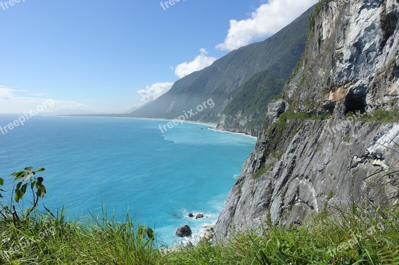 Taiwan East Coast Air Circuit Breakers Water Cliff Rock Free Photos