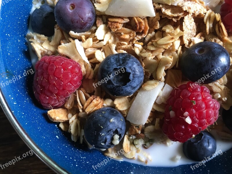 Cereal Granola Milk Organic Healthy