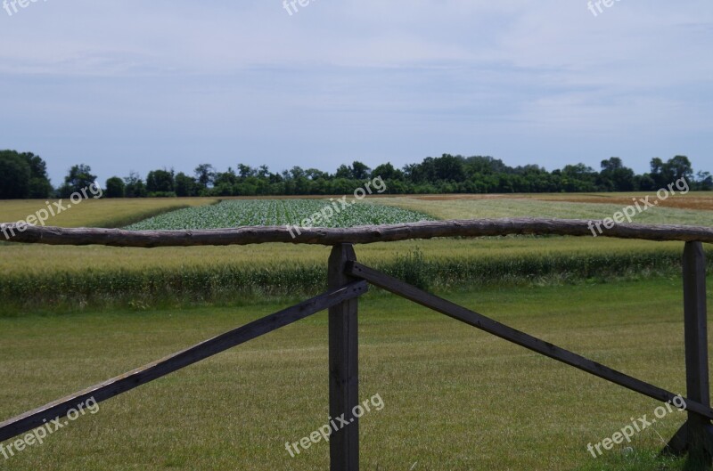 Field Fence Wooden Barley Village